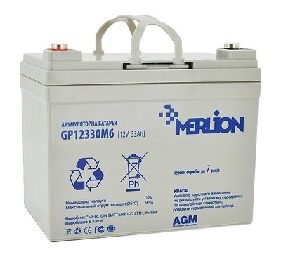 MERLION AGM GP12330M6 12 V 33 Ah Акумуляторна батарея 28429 фото